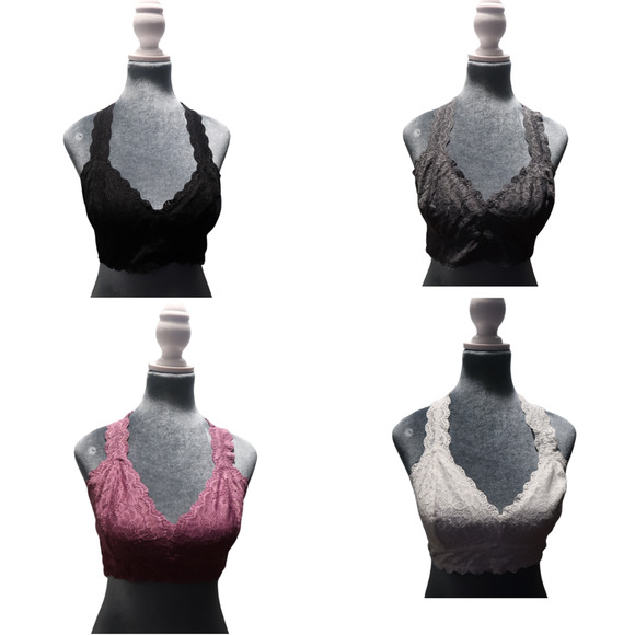Felina Lingerie Bralette Sz M Stretchy Lact 4PK Coquette Romantic Feminine EUC - Picture 1 of 12